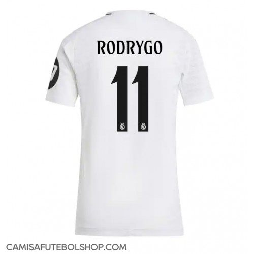 Camisa de time de futebol Real Madrid Rodrygo Goes #11 Replicas 1º Equipamento Feminina 2024-25 Manga Curta